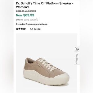 Dr. Scholl's Women's Platform Sneakers in Taupe and Off-White